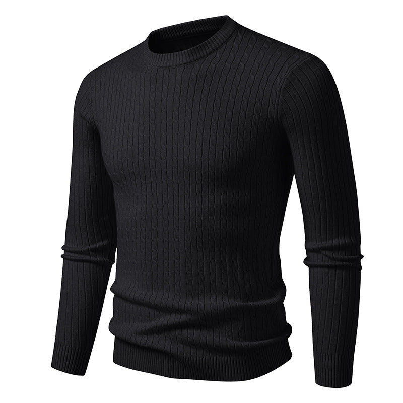 Herren modischer Strickpullover mit strukturiertem Zopfdesign R&B
