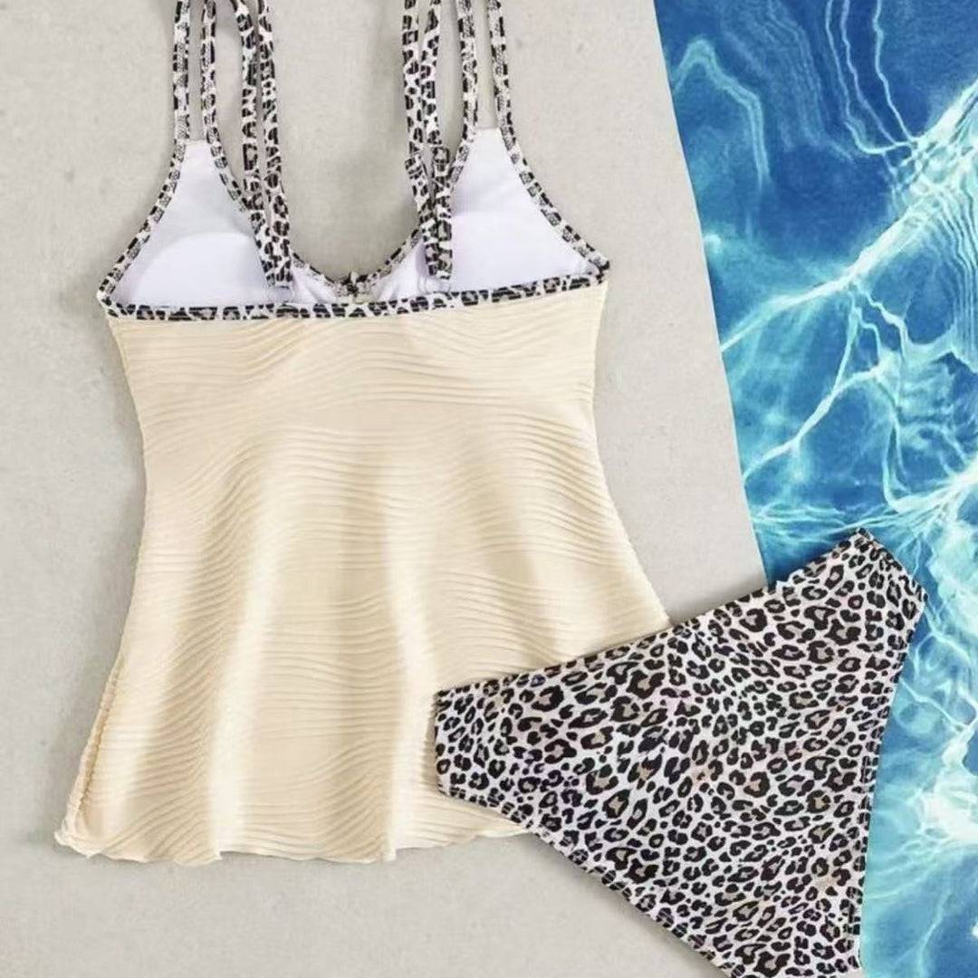 Damen Tankini mit gerafftem Oberteil und verspieltem Kordelzug R&B
