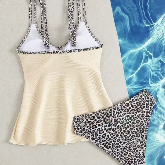 Damen Tankini mit gerafftem Oberteil und verspieltem Kordelzug R&B