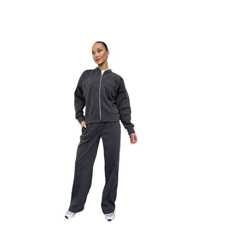 Damen Sportliche Zip-Jacke mit hohem Kragen R&B