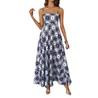 Damen Maxikleid mit modernem grafischem Design und elegantem A-Linien-Schnitt R&B
