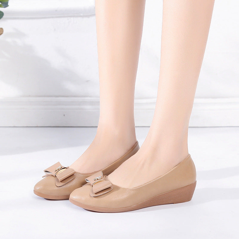 Damen elegante Keil-Pumps mit dekorativem Schleifen-Design R&B