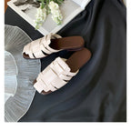 Damen komfortable Slip-On Sandalen mit geflochtenem Design