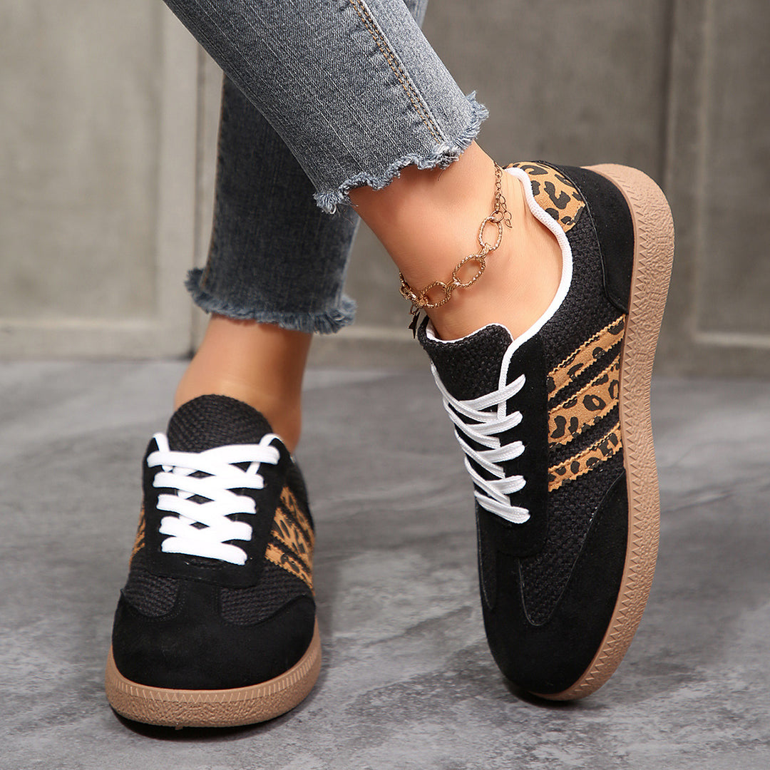 Damen Sportliche Sneaker mit animalischem Muster und rutschfester Sohle R&B