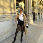 Damen stilvolle Trenchcoat mit praktischen Taschen und Gürtel R&B