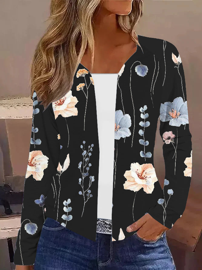 Damen Langarm-Cardigan mit floralen Mustern R&B