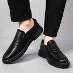 Herren Bequeme Slip-On Lederschuhe mit rutschfester Sohle R&B