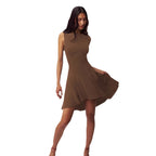 Damen elegantes Kleid mit asymmetrischem Saum und figurbetontem Design R&B