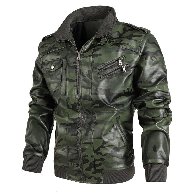 Herren camouflage Freizeitjacke mit stylischen Reißverschlusstaschen R&B