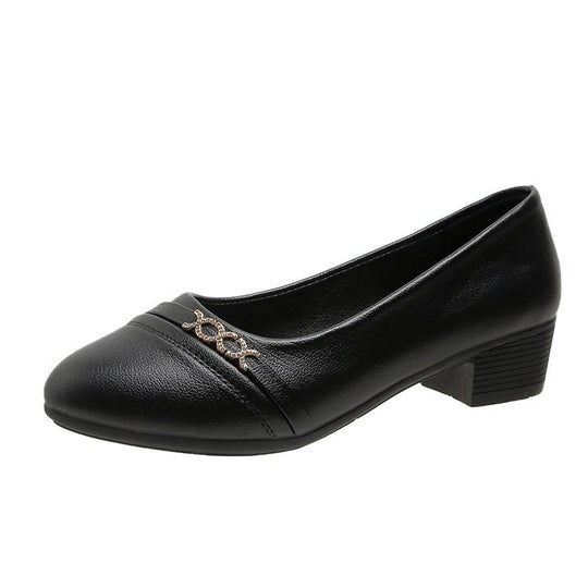 Damen elegante Pumps mit modischem Riemen und funkelndem Schmuckdetail R&B