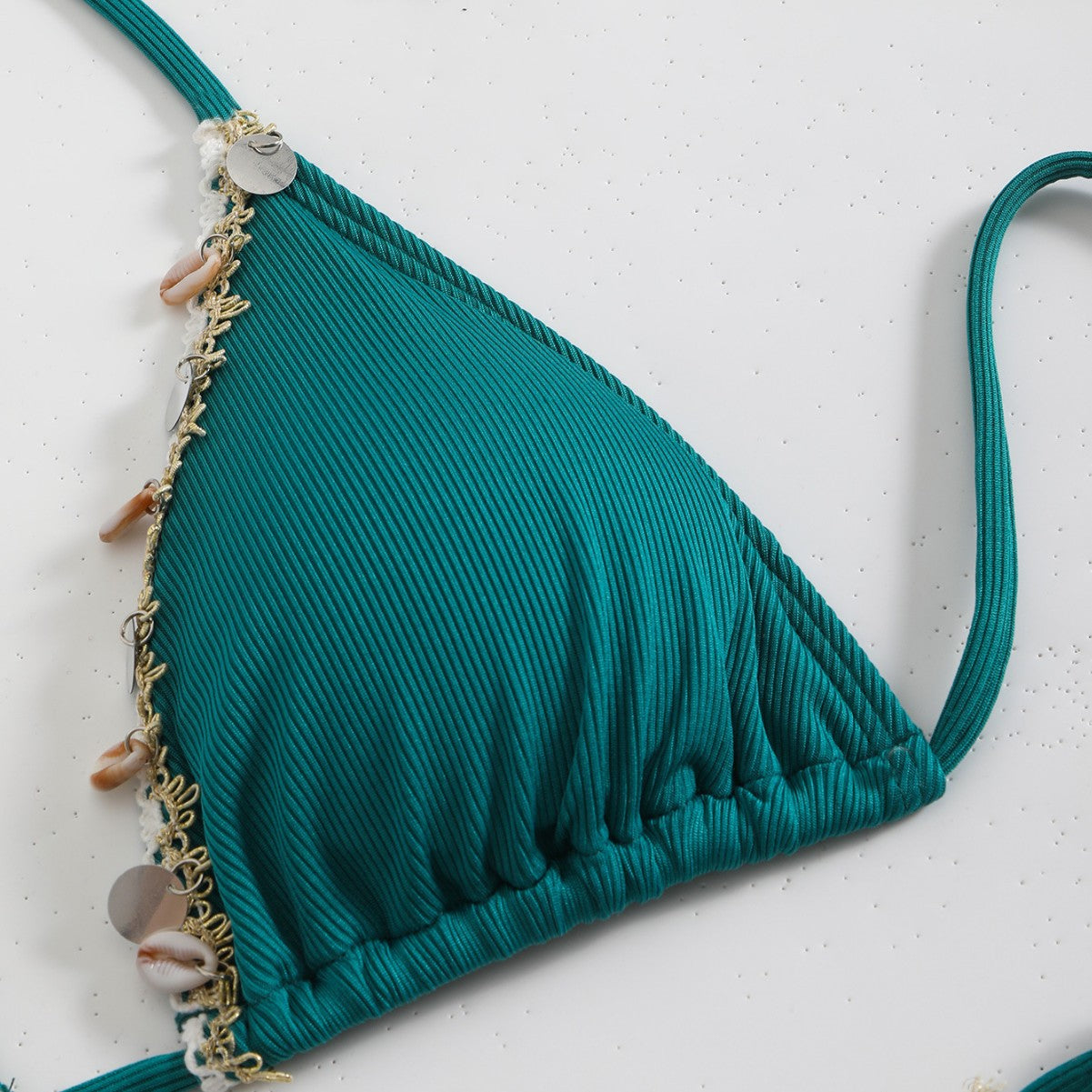 Damen Bunt geschmückter Triangel-Bikini R&B