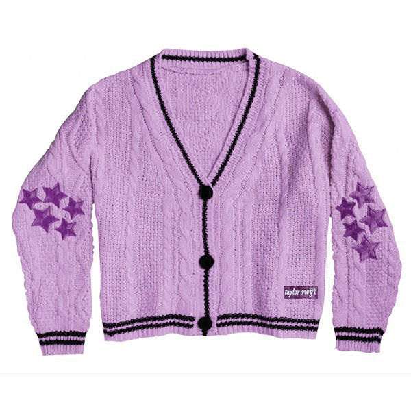 Damen Strickjacke mit aufwendigem Sternen-Design R&B