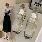 Damen Glamouröse Slip-On Sneakers mit funkelndem Material und bequemer Sohle R&B