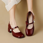 Damen Elegante Ballerinas mit modischem Riemen und funkelnder Schnallenverzierung