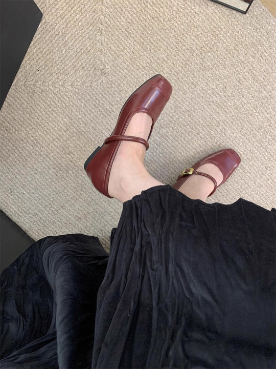 Damen Ballerinas mit eleganter Schnalle und metallischer Oberfläche R&B