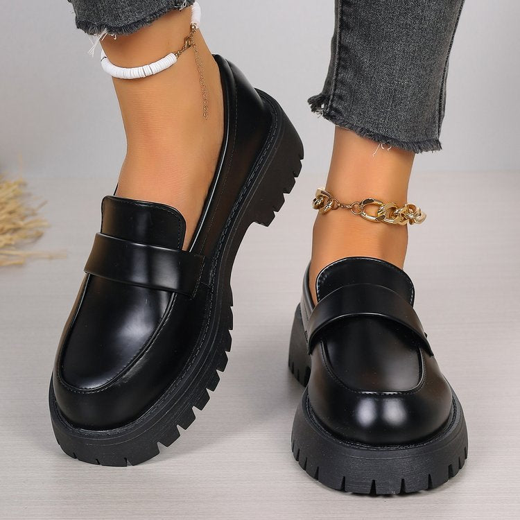 Damen Chunky Loafers mit rutschfester Profilsohle und eleganter Schnallenapplikation R&B