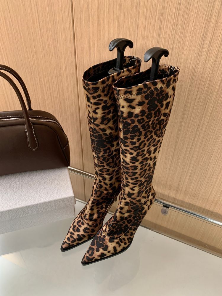 Damen elegante Overknee-Stiefel aus hochwertigem mit spitzem Absatz R&B