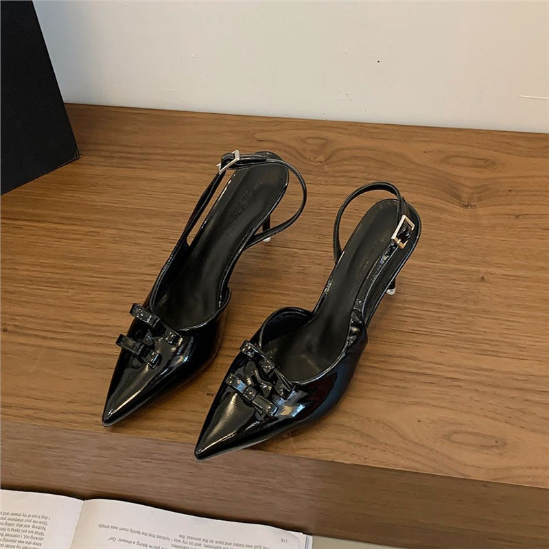 Damen elegante Slingback-Pumps mit Schleifenverzierung R&B