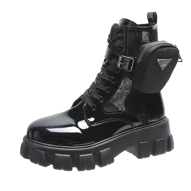 Damen Chunky Combat Boots mit praktischen Stauraum und modischen Details R&B