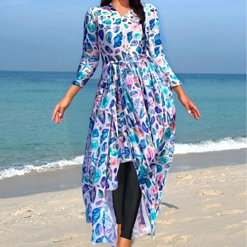 Damen Strandkleid mit asymmetrischem Schnitt R&B
