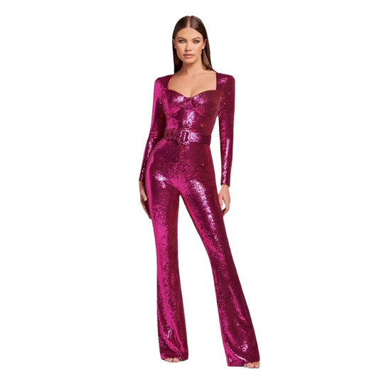 Damen Glamouröses Einteiler-Outfit mit glitzernden Applikationen und taillierter Silhouette R&B