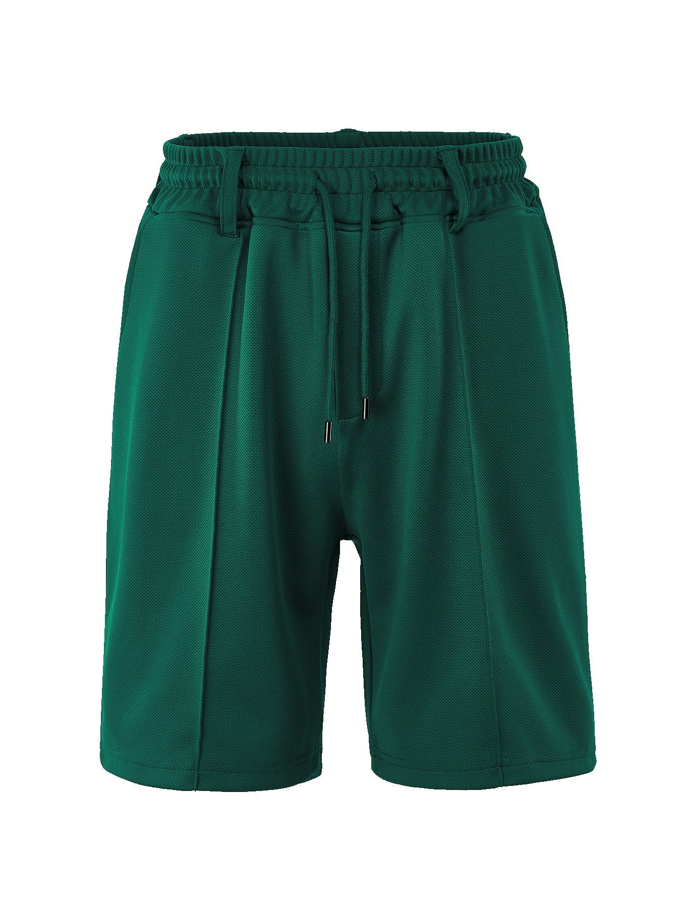 Herren nan technische Netzstruktur-Shorts mit Bügelfalte, Gürtelschlaufen und elastischem Kordelbund R&B