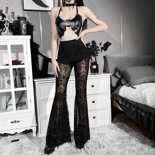 Damen figurbetonte Bluse mit Rüschendetails und Schnürung R&B