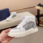 Damen High-Top Sneakers mit modischem Oberflächenmuster und strapazierfähiger Sohle R&B