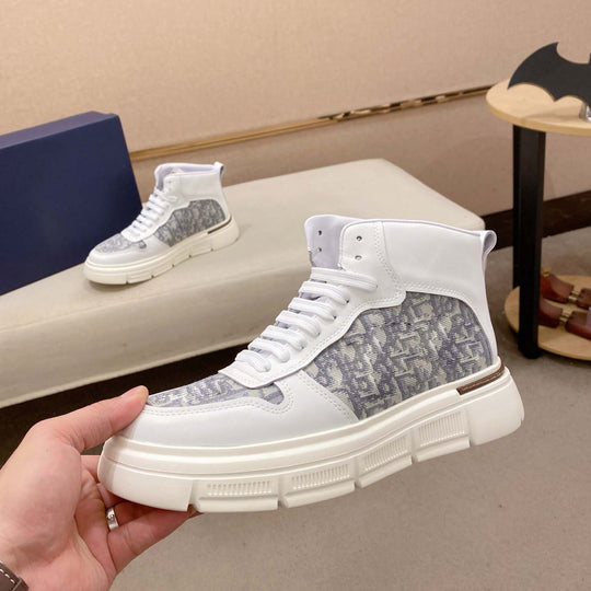 Damen High-Top Sneakers mit modischem Oberflächenmuster und strapazierfähiger Sohle R&B