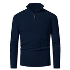 Herren Strickpullover mit hohem Kragen und feinem Zopfdesign R&B