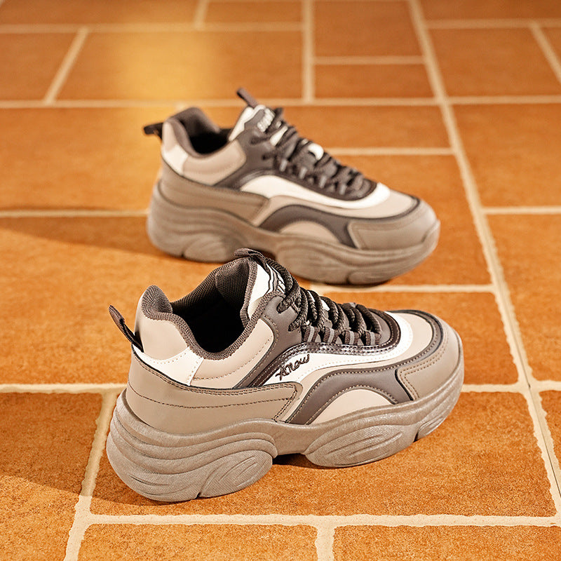 Damen modische Chunky Sneakers mit stabiler Profilsohle und atmungsaktiver Oberfläche R&B
