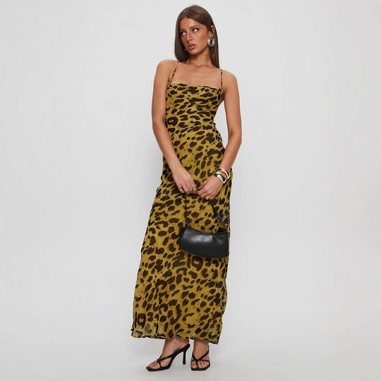 Damen Elegantes Abendkleid mit floralem Spitzenmuster und Spaghettiträgern R&B