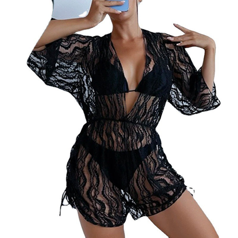Damen Transparente Strandoveralls R&B