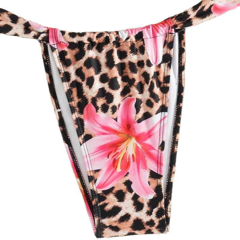 Damen Bikini-Set mit floralem Leopardenmuster R&B