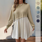Damen Freizeitkleid mit lässigem Oberteil und fließendem Rock R&B