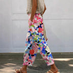 Damen Weite Sommerhose mit floralem Design und praktischen Taschen R&B