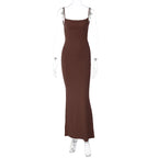 Damen Figurbetontes Langkleid mit schmalen Spaghetti-Trägern R&B