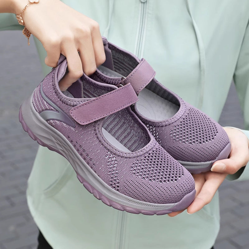 Damen Komfortable Slip-On Sneakers mit Klettverschluss R&B