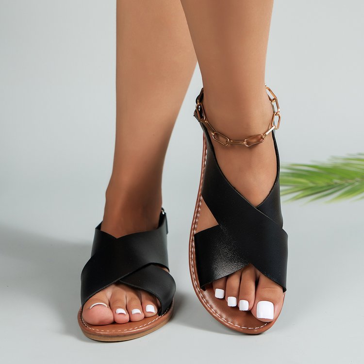 Damen Komfortsandalen mit elegantem Riemen und Dekoration R&B