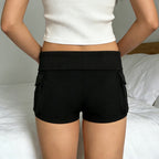 Damen Modische Shorts mit praktischen Taschen und hohem Bund R&B