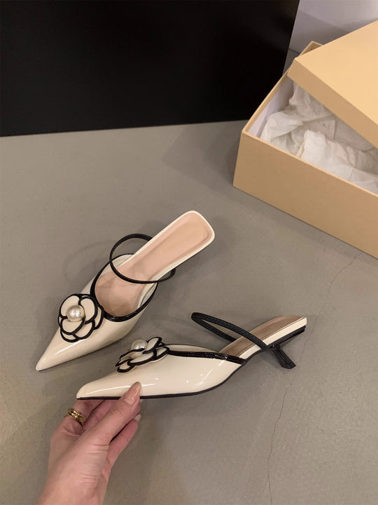 Damen Slingback Pumps mit trendiger Blumenapplikation R&B