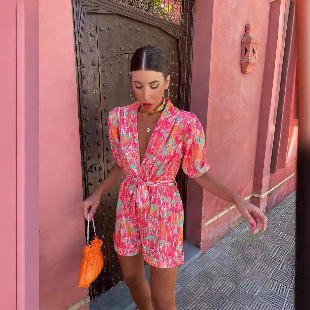 Damen LR&Bhaftes Print Lässiger Jumpsuit R&B