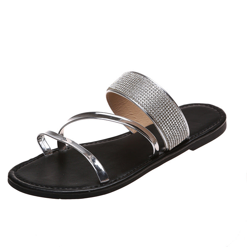 Damen Glitzernde Riemensandalen mit eleganter Zierde R&B