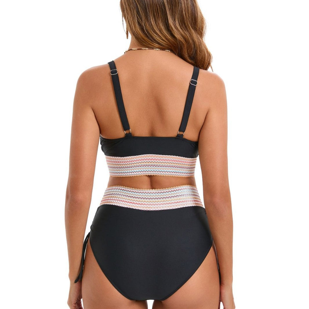 Damen Zweiteiliges Bikini-Set mit breitem Gummibund und hochwertige Rippstruktur R&B