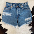 Damen Destroyed Denim Shorts R&B