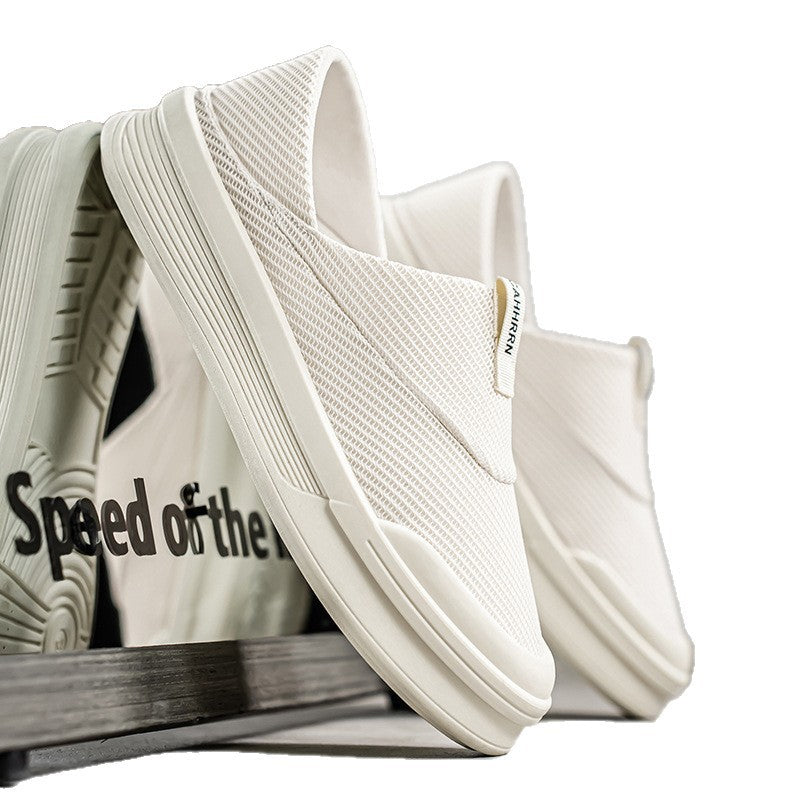 Damen atmungsaktive Slip-On Sneakers aus flexiblem Mesh-Material R&B