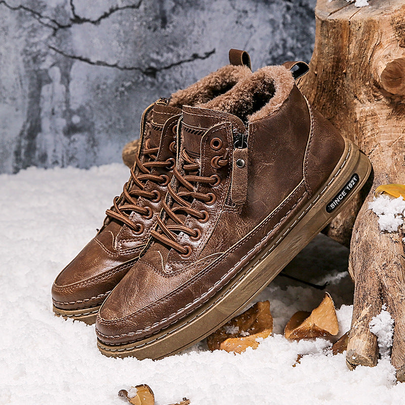 Damen Gefütterte Winterboots mit wasserdichter Lederoberfläche und robuster Sohle R&B
