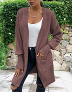 Damen Strickcardigan mit legerem Schnitt und tiefen Taschen R&B