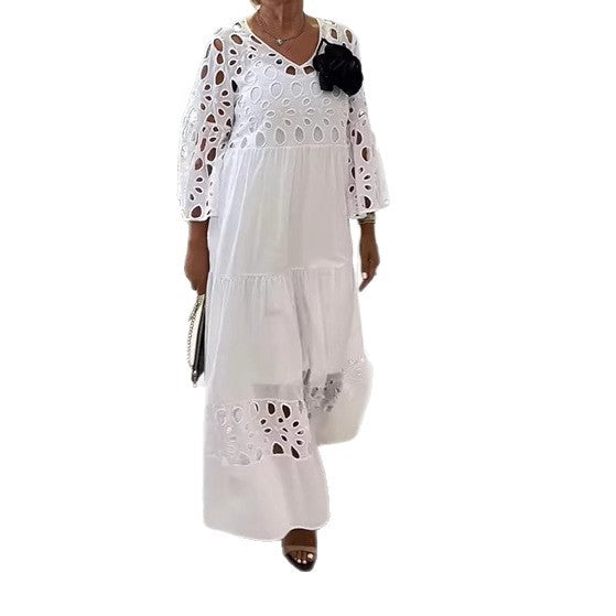 Damen Maxikleid mit floralem Cut-Out-Design Heidi-Mode
