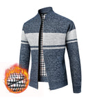 Herren modischer Strickjacke mit modernem Stehkragen und warmem Innenfutter